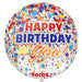 Clear Confetti Orbz Balloons - 16" Xl (G20 Pkg)