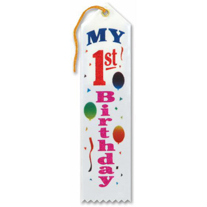 Vibrant Celebration: Colorful My First Birthday Award Ribbon (3/Pk)