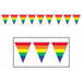 Colorful Rainbow Pennant Banner - 10" X 12'