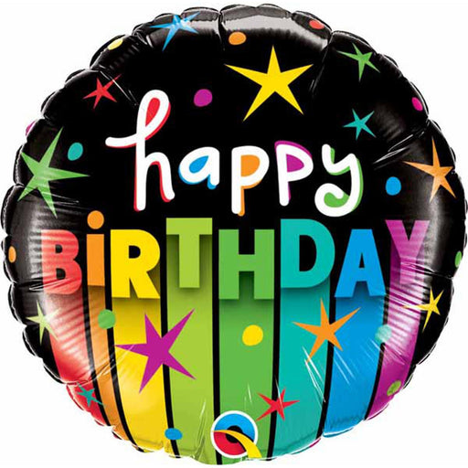 18 Inch Birthday Colorful Stripes Balloon Vibrant Striped Delight for Celebrations (5/Pk)