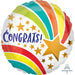 "Congrats Shoot Star Balloon: 18" Round Helium-Filled With S40 Packaging"