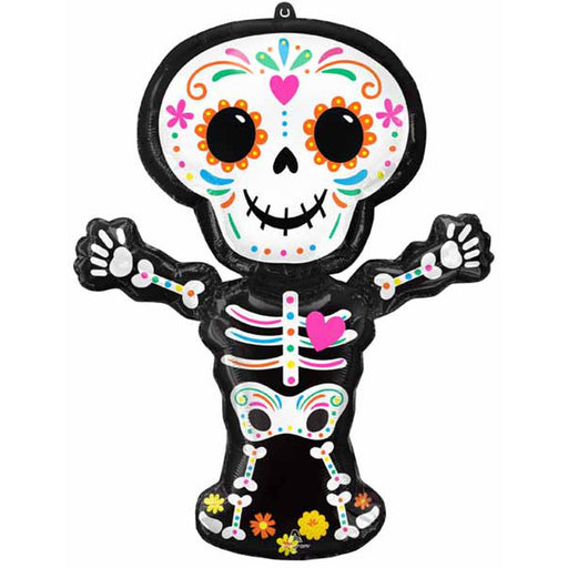 Halloween Day Of The Dead Skeleton Foil Balloon - 34"