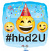 Emoji Happy Birthday 18" Square Foil Balloon (5/Pk)