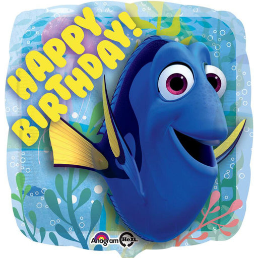 Finding Dory 18" Balloon, Square Banner, & 60 Paper Plate Birthday Party Pack