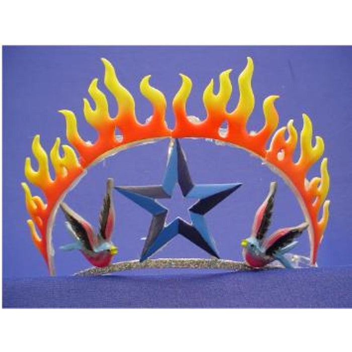 Flaming Star Tiara With Birds