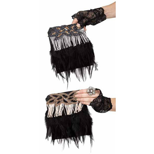 Fringe Flapper Purse In Grey & Black (1/Pk)