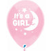 Funsational 12" It's A Girl Moon Pink Gender Reveal Latex Balloons (8/Pk)