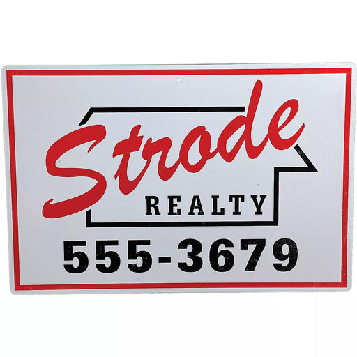 Strode Realty Halloween Metal Sign - Vintage-Inspired Decor