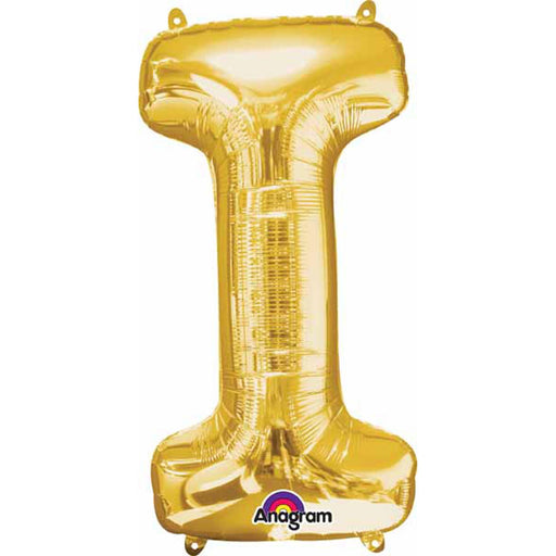 "Gold Letter I Balloon - 16-Inch Shape Pkg"