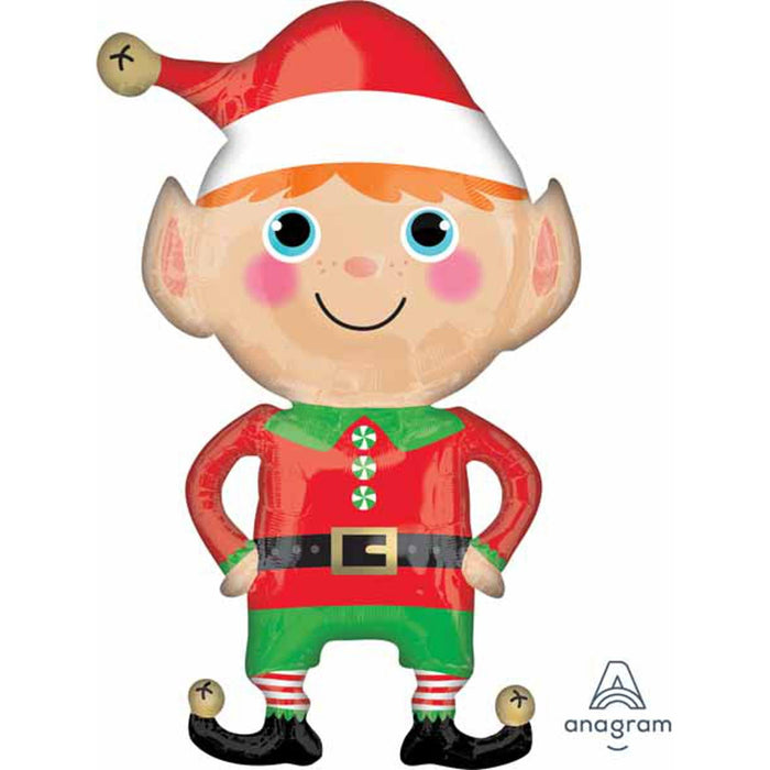 Happy Xmas Elf Balloon.