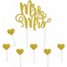 Heart-Shaped Mr & Mrs Cake Topper With 5" X 8¾" Size.