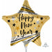 Hny Bursts & Stars Balloon - 9" Str A15 Mylar