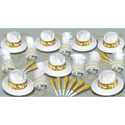 "La Swing White & Gold Prism Set - Pack Of 50"