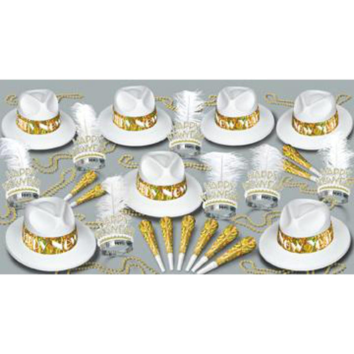 "La Swing White & Gold Prism Set - Pack Of 50"
