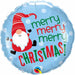 18" Round Merry Christmas Gnome Foil Balloon (5/Pk)