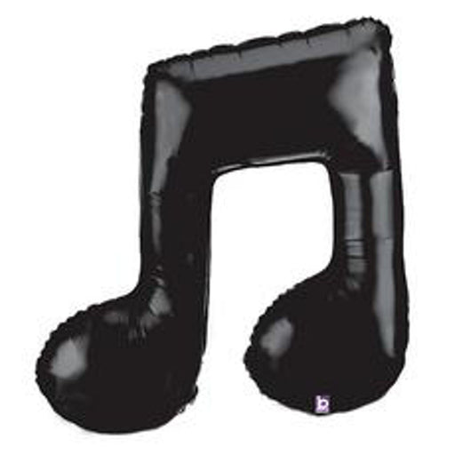 Music Note Double - Black 40" Foil Balloon