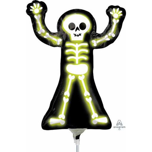 Mini Shape Neon Skelly Mylar Balloon - 14"