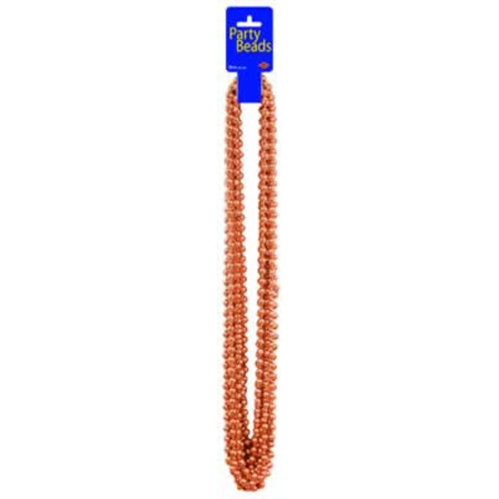 Orange Party Beads - 12 Strands Of 7 1/2Mm X 33"