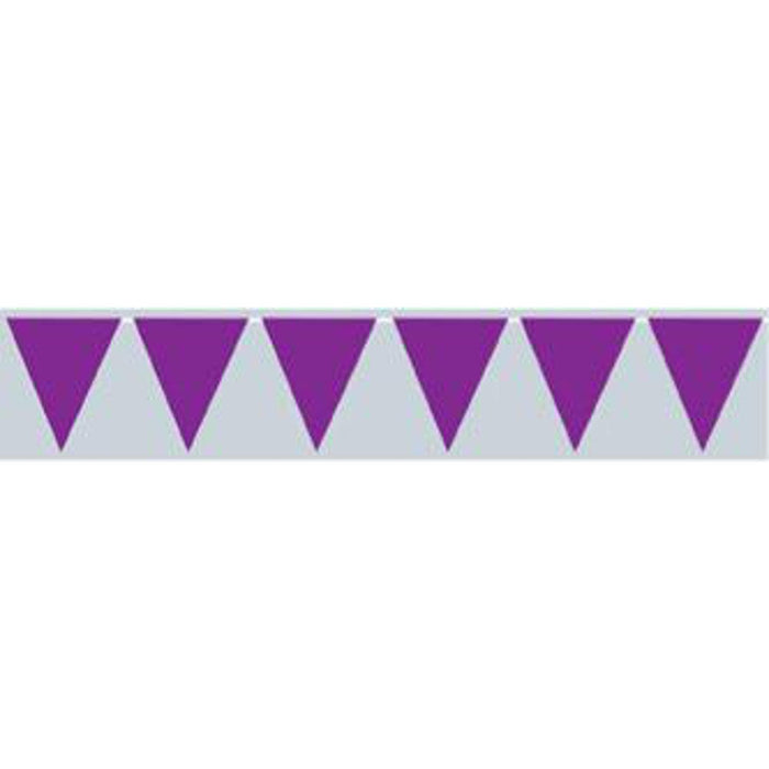 Purple Pennant Banner - 11" X 12'