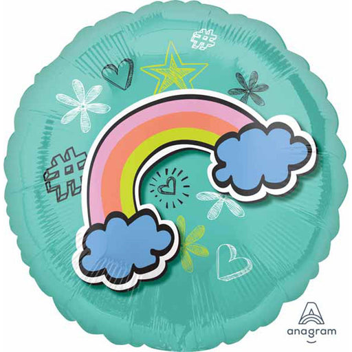 Rainbow Selfie Celebration Balloon 18"