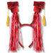 "Red Grad Cap With Fringe Bopper Headband"