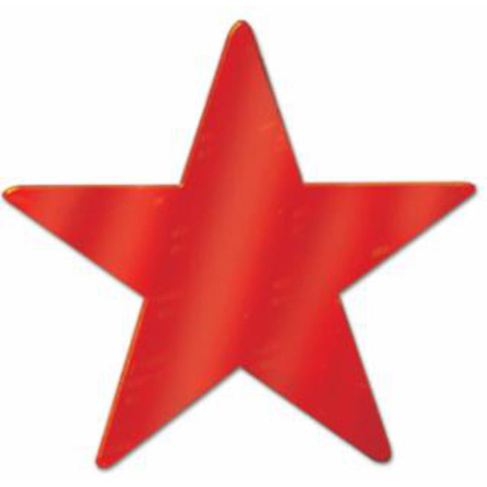 "Red Metallic Star Cutouts - Pack Of 12"