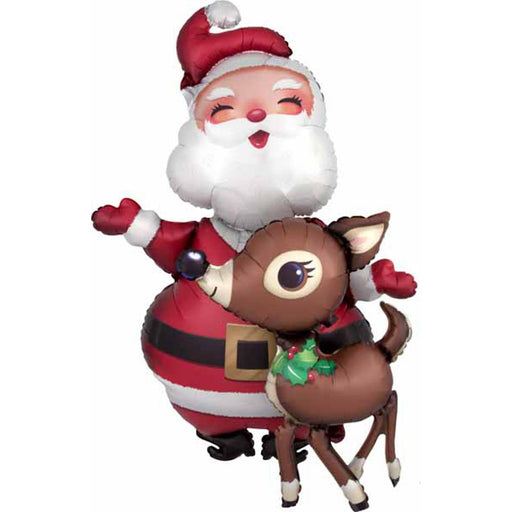 Santa & Reindeer 48" Airwalker Balloon.