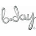 37" Phrase B-Day Silver Air-Fill Foil Balloon (3/Pk)
