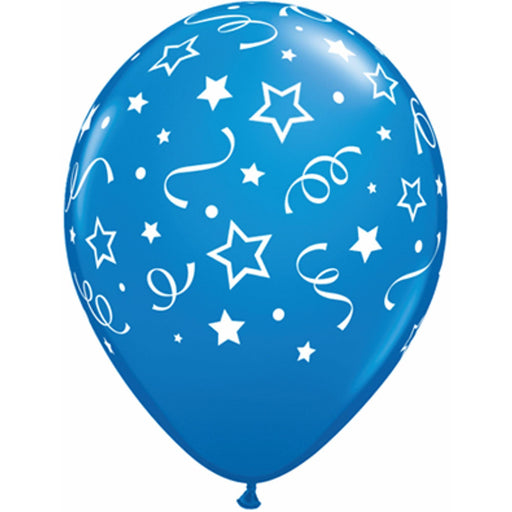 Stars Dots Confetti - 50 Pieces, 11" Size, Carnival Colors.