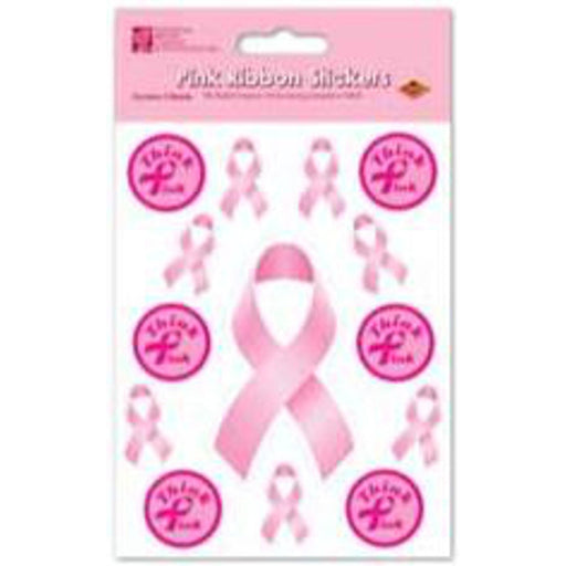 "Support Breast Cancer Awareness With Pink Ribbon Stickers (4Sh/Pk)"