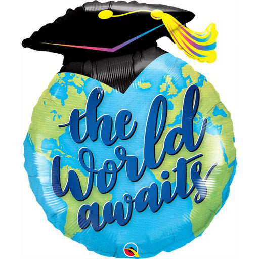 "The World Awaits" Grad Balloon Package - 36" Shape Pkg