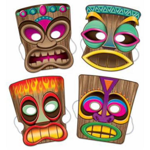 "Tiki Masks - 4 Pack, 10 Inch"