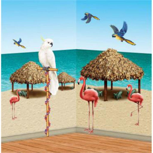 Tropical Hut & Bird Prop Set - 10/P (8"-50")