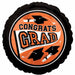 "True To School 18" Round Flat Clock - Vibrant Orange S15 Dial Design"