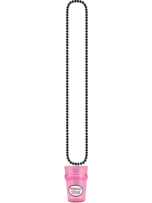 Chic Celebration Birthday Diva Shot Glass Medallion Necklace (3/Pk)