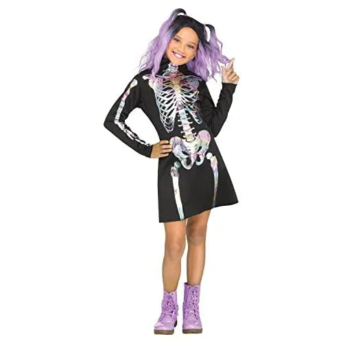 Kids' Skeleton Holographic Costume Small 4-6