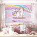 7ft by 5ft Rainbow Unicorn Backdrop Banner - Main 2
