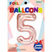 34" Rose Gold Number 5 Foil Balloon