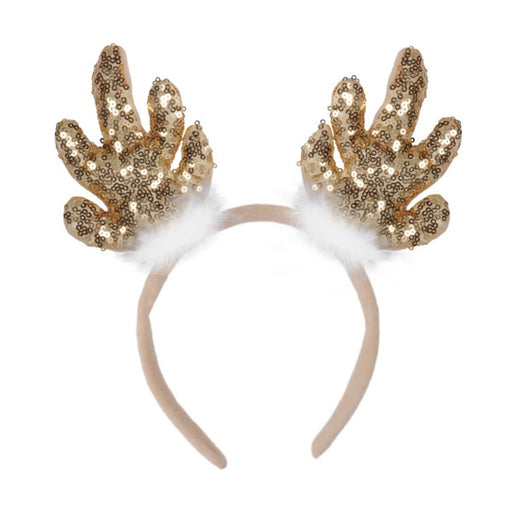 Christmas Sparkling Sequined Reindeer Antlers (3/Pk)