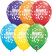 5-inch latex balloons in a bright rainbow assortment with birthday confetti dots, ideal for lively and intimate celebrations